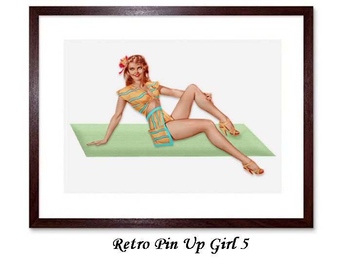 Retro Pin Up Girl Framed Print
